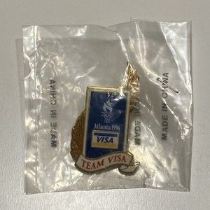 Atlanta 1996 Team Visa, Olympics Pin, Gold Wing look